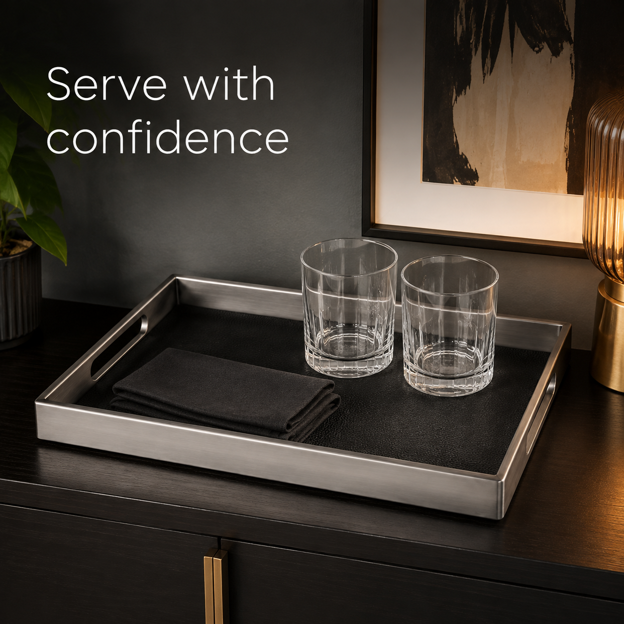 GripServe Non-Slip Serving Tray