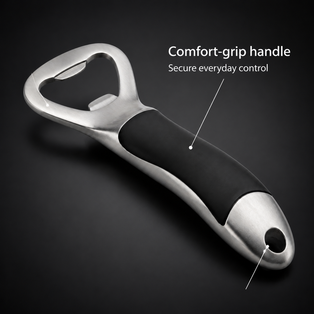 GripEase Stainless Steel Bottle Opener
