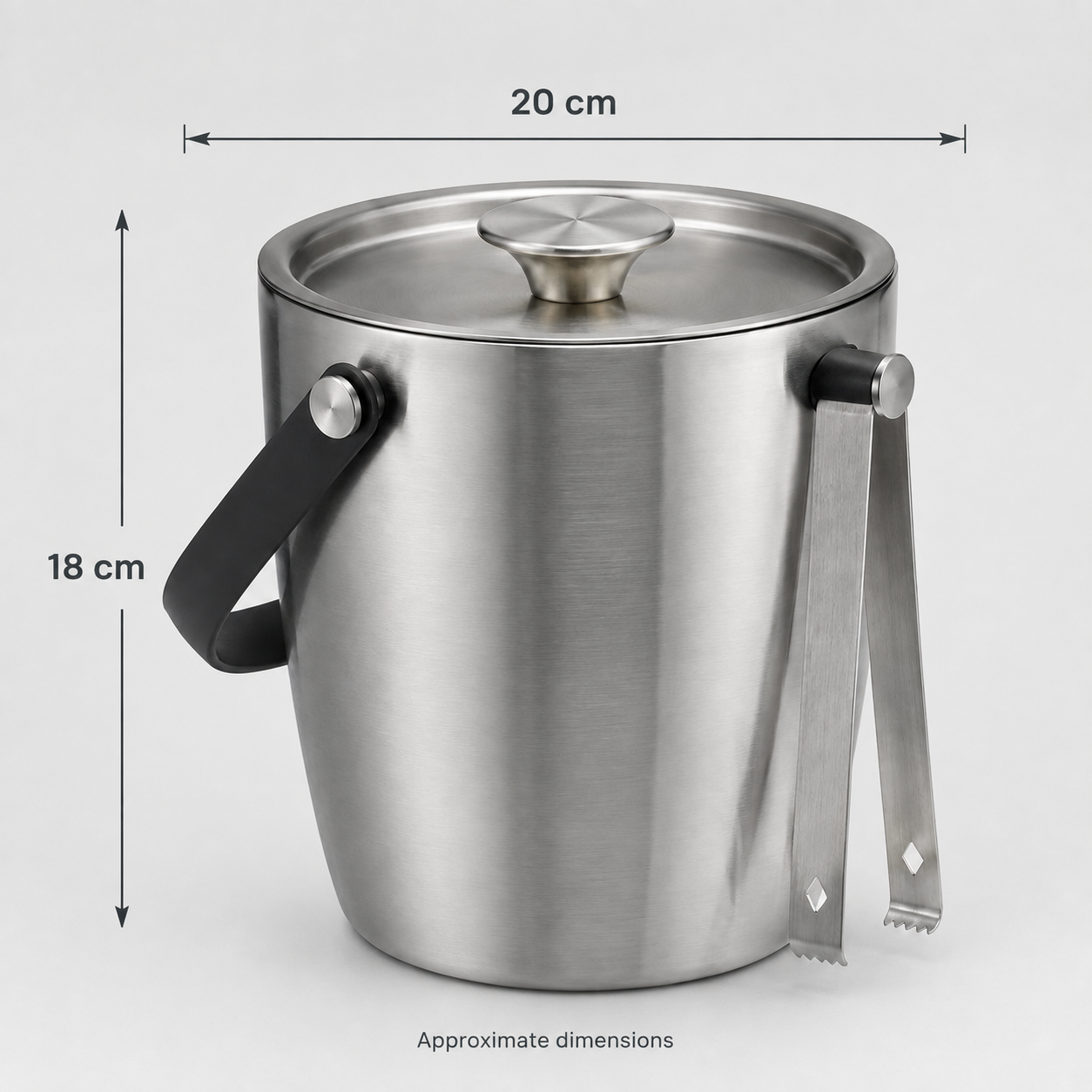ChillKeep Double-Wall Ice Bucket with Tongs