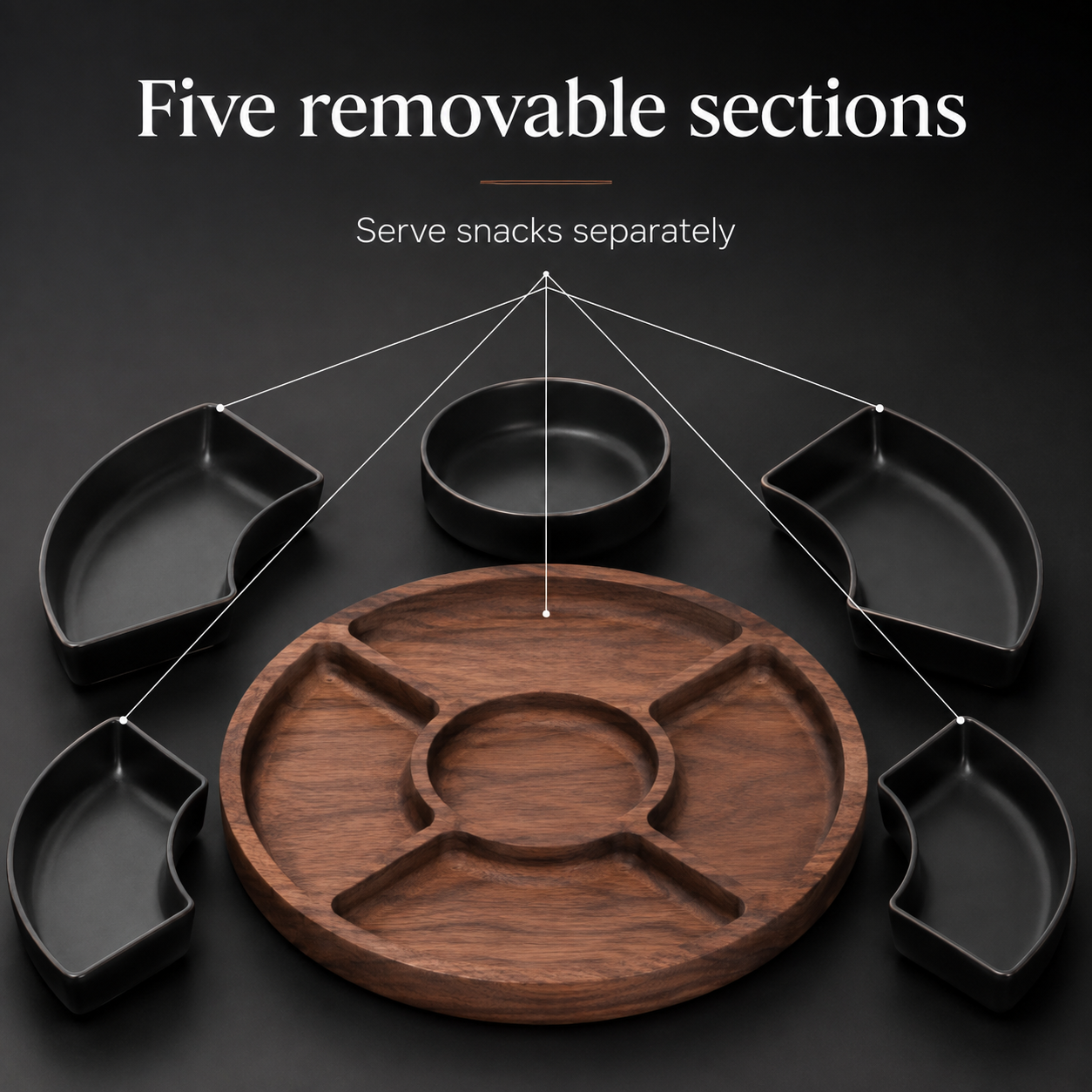 GatherRound 5-Section Snack Serving Set